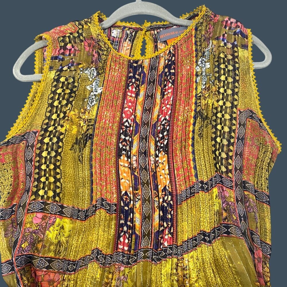 Bhanuni By Jyoti Anthropologie Citron Sleeveless Maxi Dress S slip dress lined t - Picture 8 of 15
